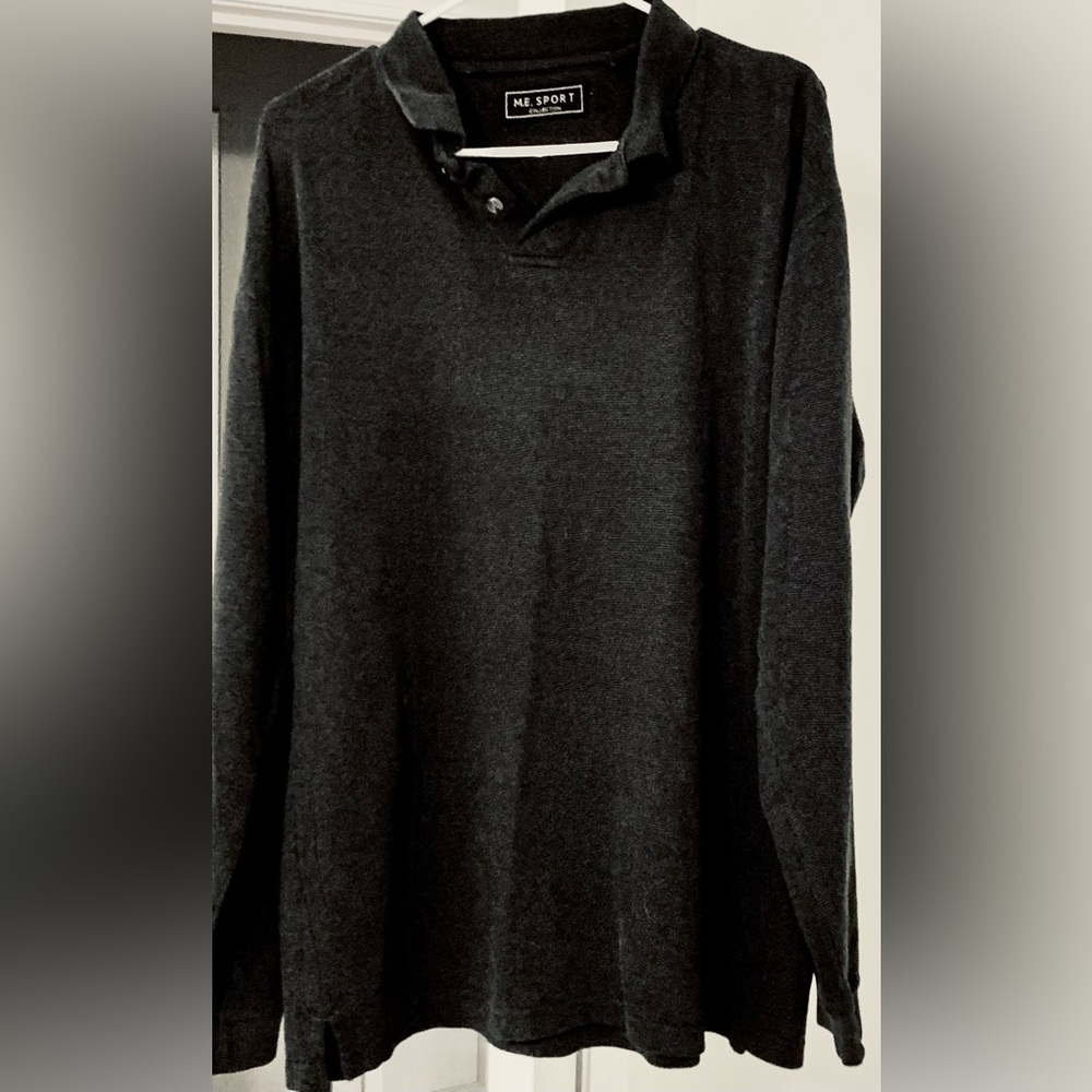 M.E. Sport Collection Long Sleeve Lightweight 2 Button Collared Sweater